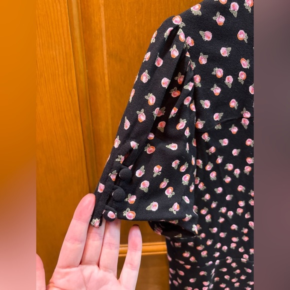 Free People Women’s Mia Empire-Waist Jumpsuit Size 6 Black & Pink Floral Print - Picture 9 of 13